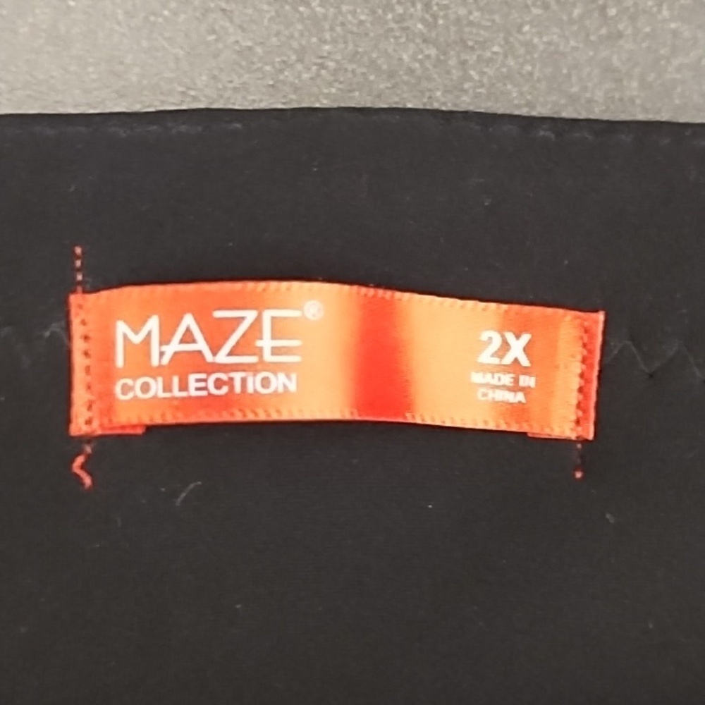 Maze stretch pull on black pants 2X - Picture 6 of 7
